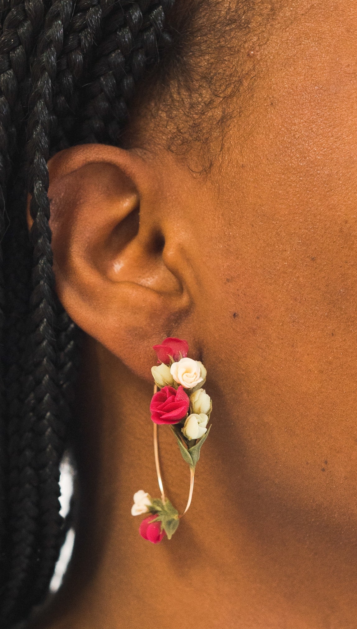 Lisianthus Oval Teardrop Hoops