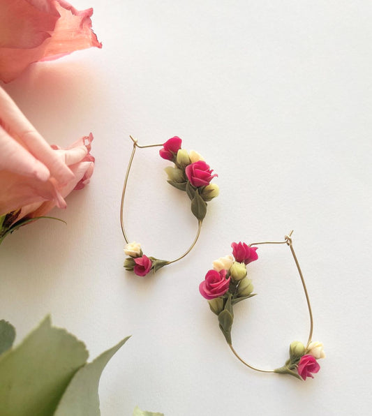 Lisianthus Oval Teardrop Hoops