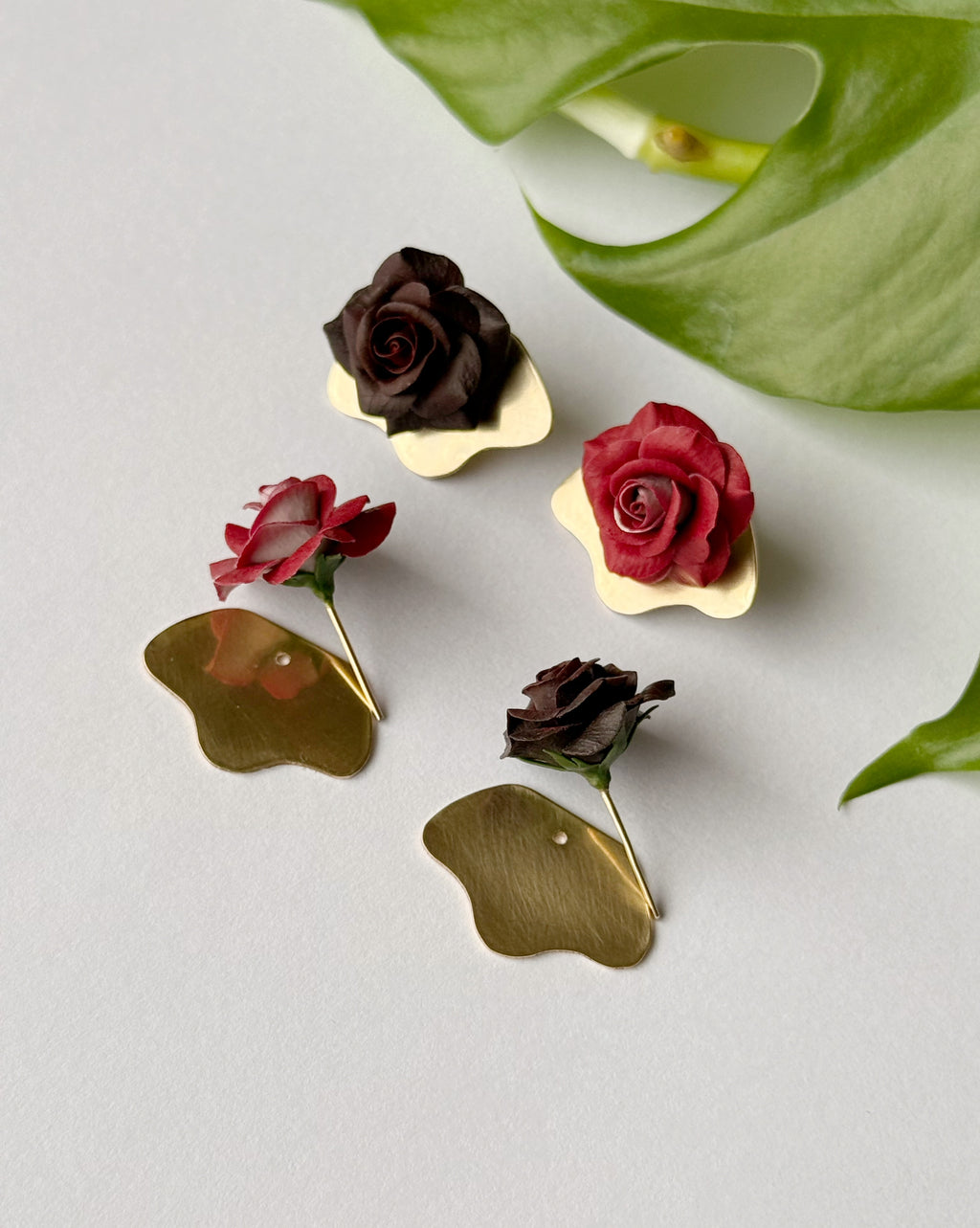 Hydrid Made-To-Order: Ear Jacket Roses Studs