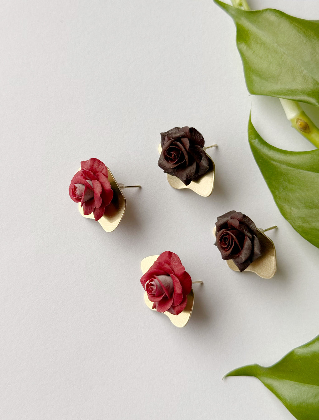 Hydrid Made-To-Order: Ear Jacket Roses Studs
