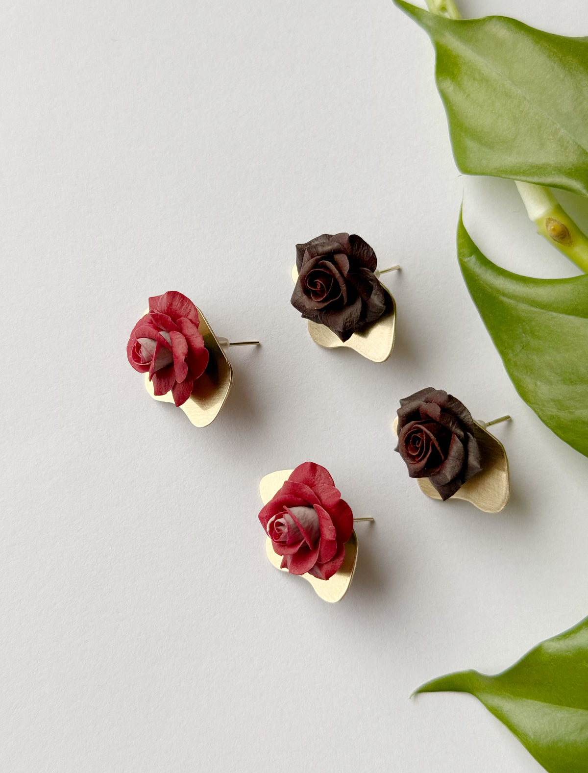 Hydrid Made-To-Order: Ear Jacket Roses Studs