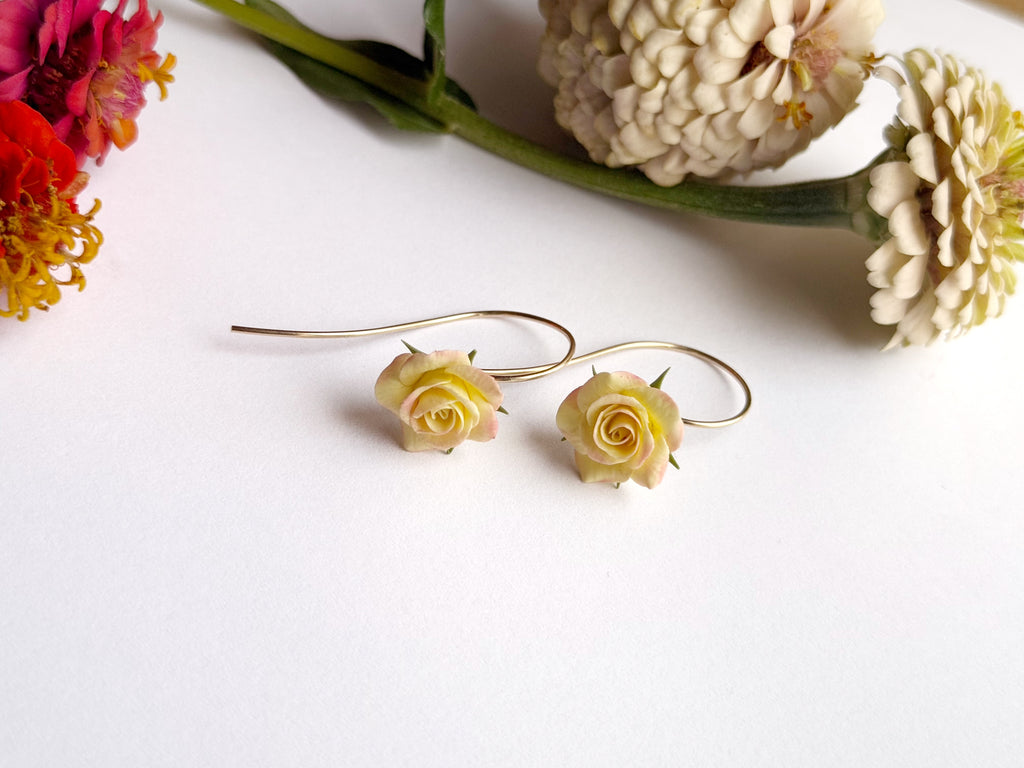 Rose Dangles: Butter Yellow