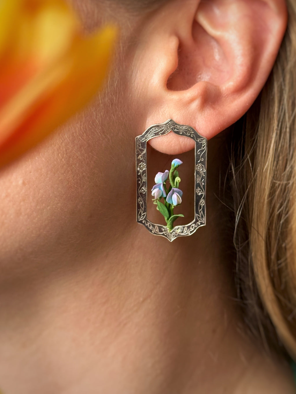 ENTANGLED ROOTS X MOACHIM ATELIER COLLECTIVE DESIGN: SWEET PEA STUDS: PREORDER