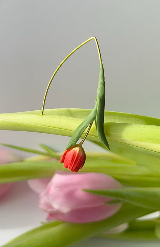 Tulip Dangles: Bright Red/yellow