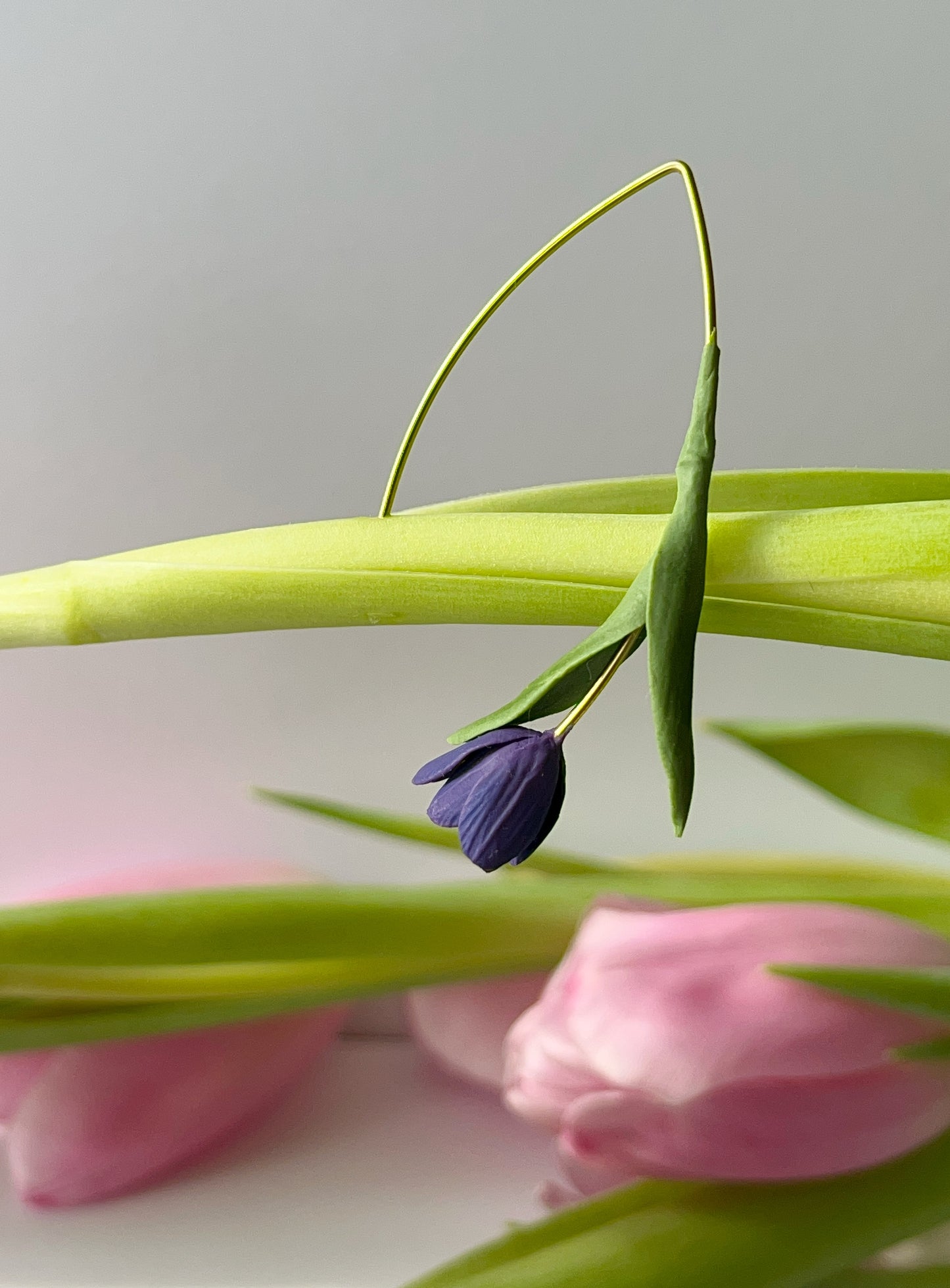 Tulip Dangles: Purple Blue