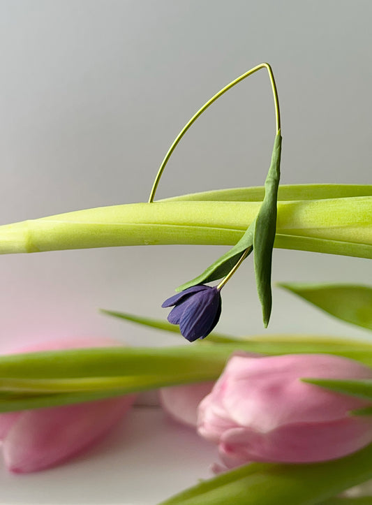 Tulip Dangles: Purple Blue
