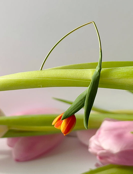 Tulip Dangles: Orange/yellow edge