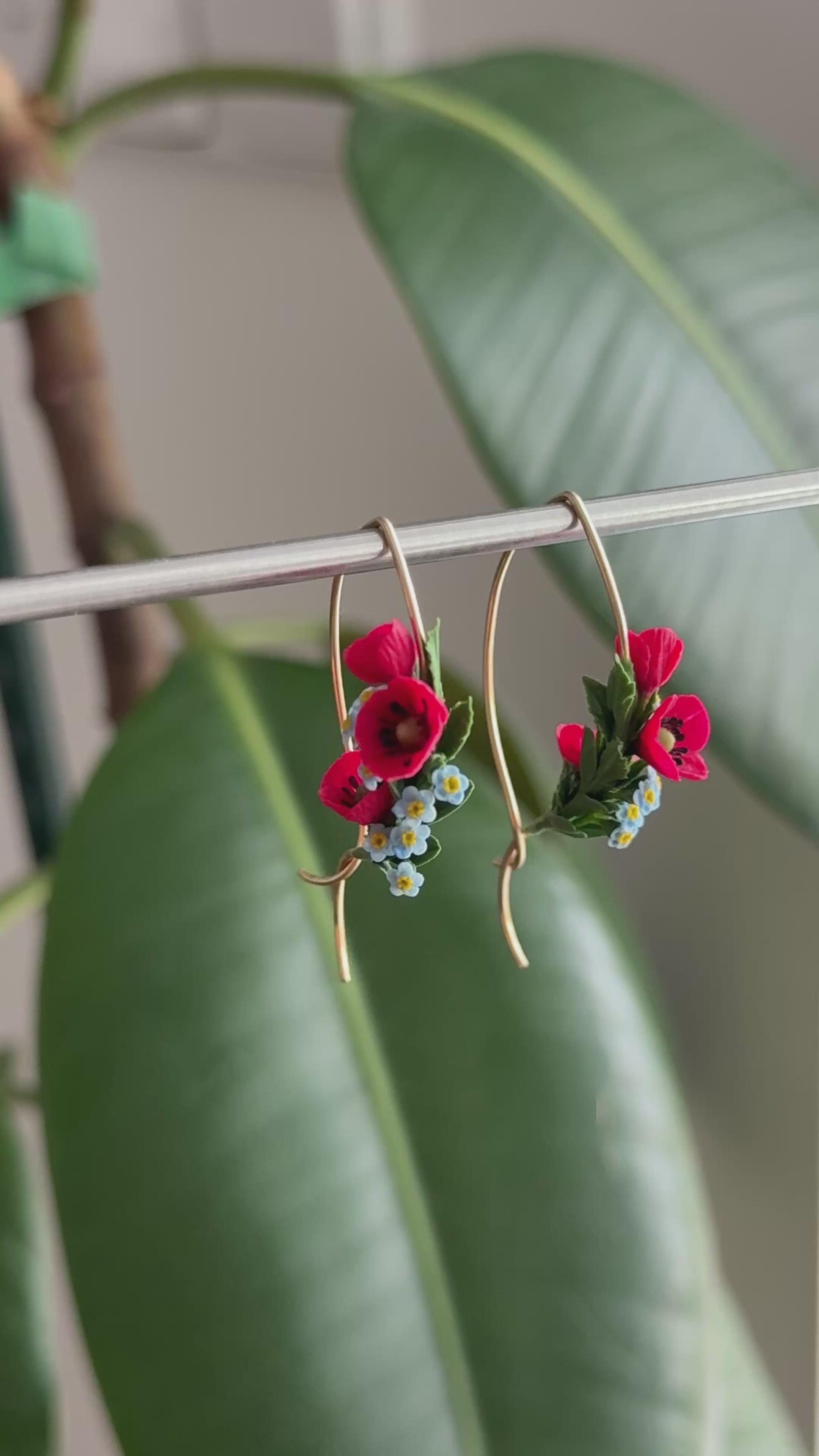 Poppies and Forget me Hoops